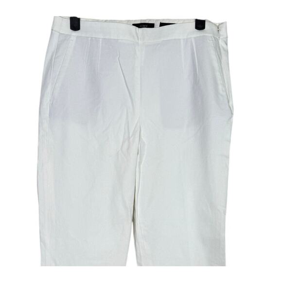 J.Crew Martie Crop Bi Stretch Pullon Ankle Dress Pant Trousers Side Zip 4 White - Picture 3 of 15